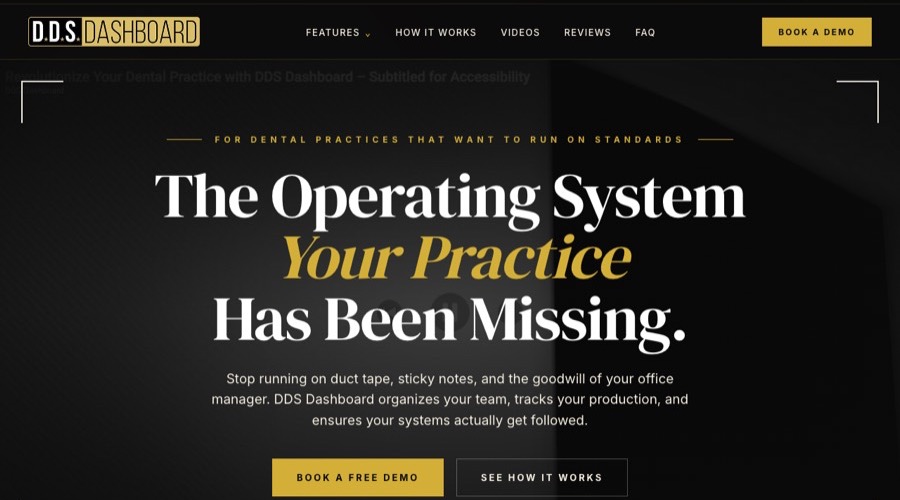 DDS Dashboard homepage